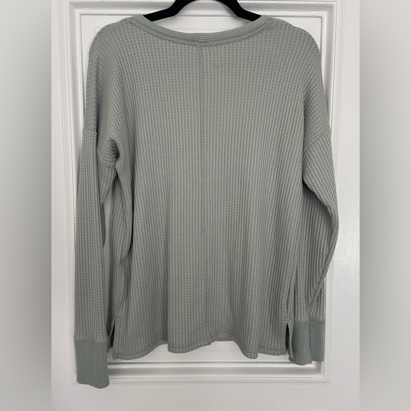 Abercrombie & Fitch Waffle Knit Soft A&F Cozy Button Up Cardigan Blue Gray Comfy - Picture 6 of 11